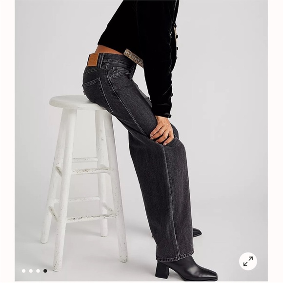 FP x Levis Classic Black Straight Leg Women's Daddy baggy Jeans. Boot Barn - Picture 8 of 8